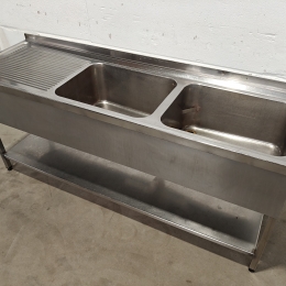 Rvs spoeltafel - 200x60 cm 